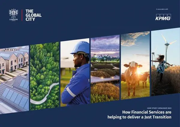 Case study catalogue 2023: How Financial Services are helping to deliver a Just Transition report cover