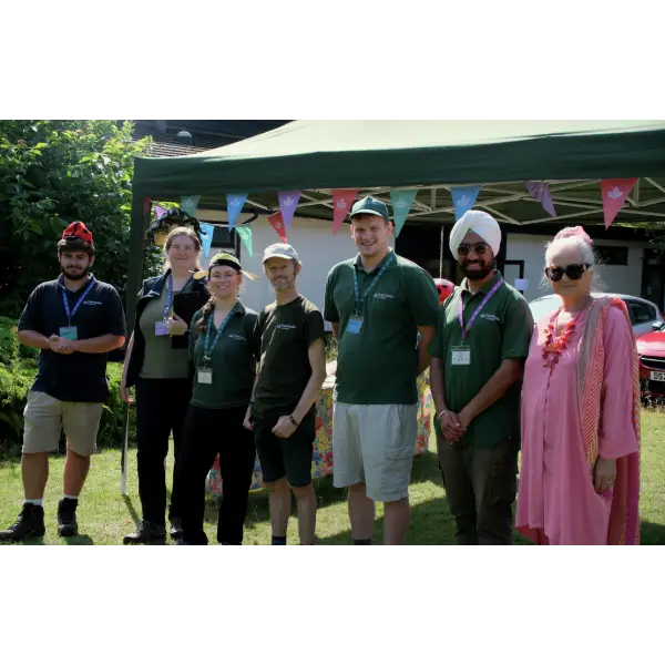 Chair, Caroline Haines, with staff at the Epping Forest Field Centre summer event.