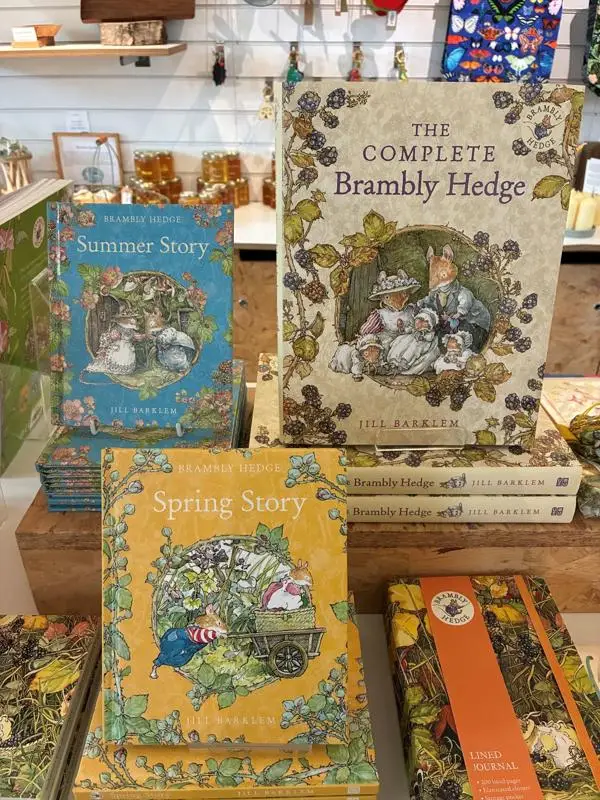 Selection of Brambly Hedge books in the Visitor Centre shop.