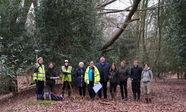 Epping Forest and Historic England staff in the forest.