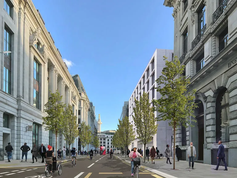 King William Street Visual Looking South towards Monument Junction